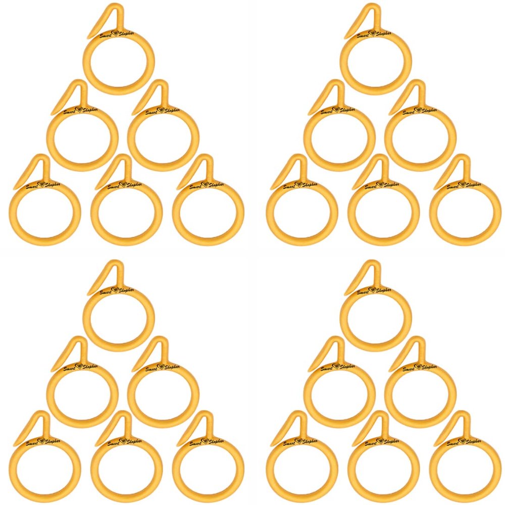 Smart Shophar Plastic Nemani Curtain Ring 1.5 Inches Yellow Pack of 24 / Rapid and Effortless Mounting/Reliable Performance/Suitable for Rods and Poles