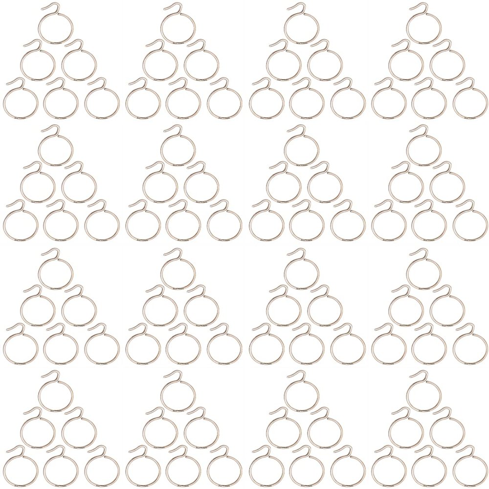 Smart Shophar Steel Supreme Curtain Ring Hook 1.25 Inches Silver Pack of 96 | Window Curtains | Doors Curtains |Big Size Heavy Metal Hooks | Perfect Round Curve Shape Smooth Running on Standard Pipe