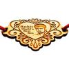 Incredible Gifts India Wooden Heart Shaped Engraved Personalized Photo Rakhi view 1