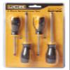 JCB Tools 4pc Screw Driver set:# PH1x100, PH2x150mm, 5x100mm,6.5x150 mm, Chrome vanadium steel shaft,chrome plated, 22025732 view 1