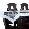 ANS Dinning Table Cover transperent 6/8 Seater Silver Border Clear Sheet Dinning Mat 150x 225 cms Rectangle Easy to Clean and Long Lasting Product Rectangle view 2