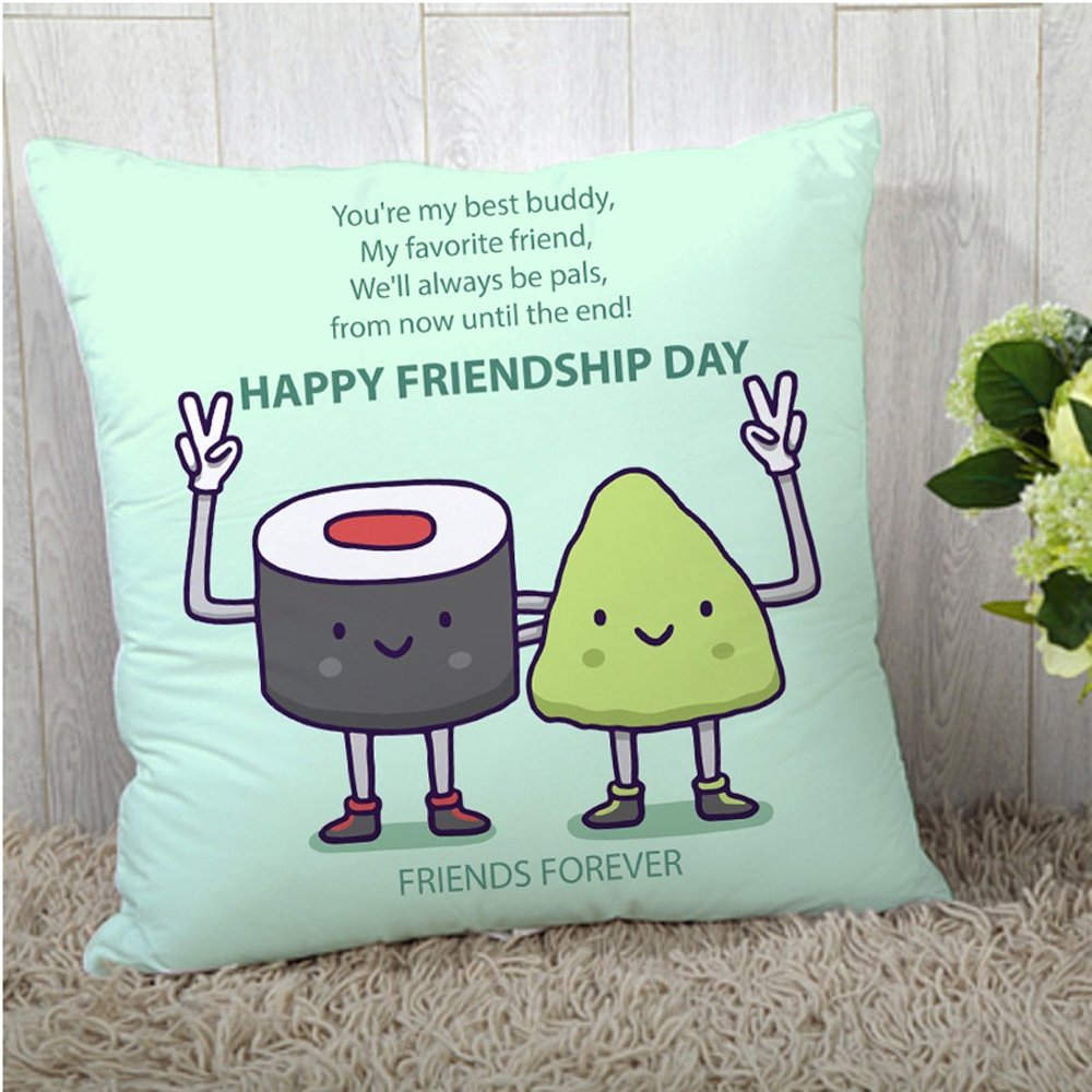 The Purple Tree Friendship Day Gift Cushion Cover (16x16) - 1 pc, Gift for Friends, Friendship Day Gifts
