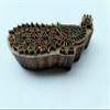 woodenblockstamps Rosewood Peacock Brass Printing Fabric Wooden Block - 4 Inches view 1