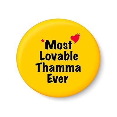 PEACOCKRIDE Most Lovable Thamma Ever I Raksha Bandhan Gifts Fridge Magnet (Metal, Multicolour, 75mm)