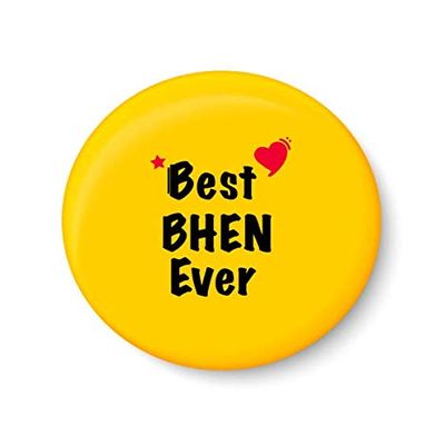 PEACOCKRIDE Best BHEN Ever I Raksha Bandhan Gifts Fridge Magnet (Metal, Multicolour, 75mm)