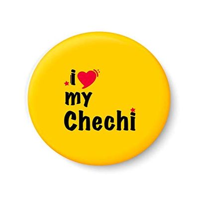PEACOCKRIDE I Love My Chechi Fridge Magnet (Metal, Multicolour, 75mm)