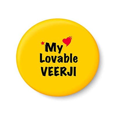 PEACOCKRIDE My Lovable VEERJI I Raksha Bandhan Gifts Fridge Magnet (Metal, Multicolour, 75mm)