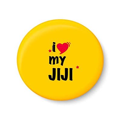 PEACOCKRIDE I Love My Jiji Fridge Magnet (Metal, Multicolour, 75mm)