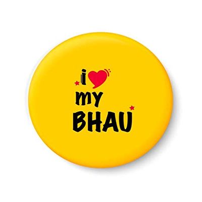 PEACOCKRIDE I Love My BHAU Fridge Magnet (Metal, Multicolour, 75mm)
