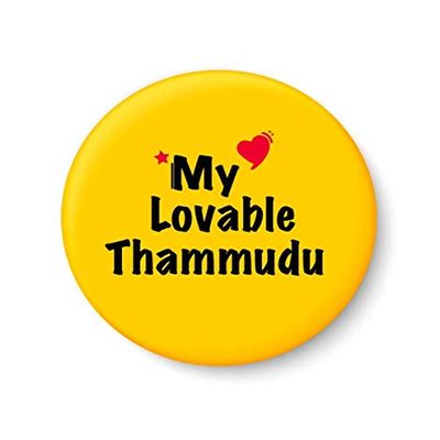 PEACOCKRIDE My Lovable Thammudu I Raksha Bandhan Gifts Fridge Magnet (Metal, Multicolour, 75mm)