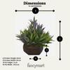 fancymart Plastic & Wood Artificial Bamboo Leaves Plant with Wood Hexagon Pot (26 cm x 26 cm x 20 cm view 2