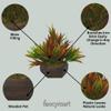 fancymart Plastic & Wood Artificial Bamboo Leaves Plant with Wood Hexagon Pot (20 Cm view 2