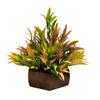 fancymart Artificial Bamboo Leaves Plant with Wood Pot (Multicolour view 1