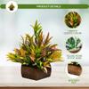 fancymart Artificial Bamboo Leaves Plant with Wood Pot (Multicolour view 2