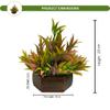 fancymart Artificial Bamboo Leaves Plant with Wood Pot (Multicolour view 3