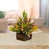 fancymart Artificial Bamboo Leaves Plant with Wood Pot (Multicolour view 4