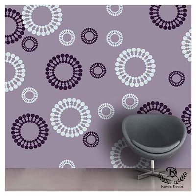 Kayra Decor Large Full Size Circle Wall Design Stencils for Wall Painting and Home Wall Decoration Suitable for Room Decor and Craft (21" x 17" Inch) (KHSNT425)