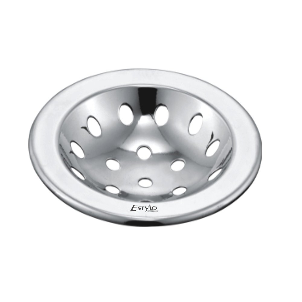 Estylo Stainless Steel Drain Cover/Floor Jali Bidding Round 5" Plain Jali (Chrome Finished) Heavy Quality, Pack(5 Pcs.)