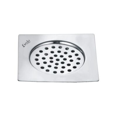 Estylo Stainless Steel drain cover/floor jali square lock jali 5" x 5" plain jali (chrome finished) heavy quality (Pack of 5)(5197P)