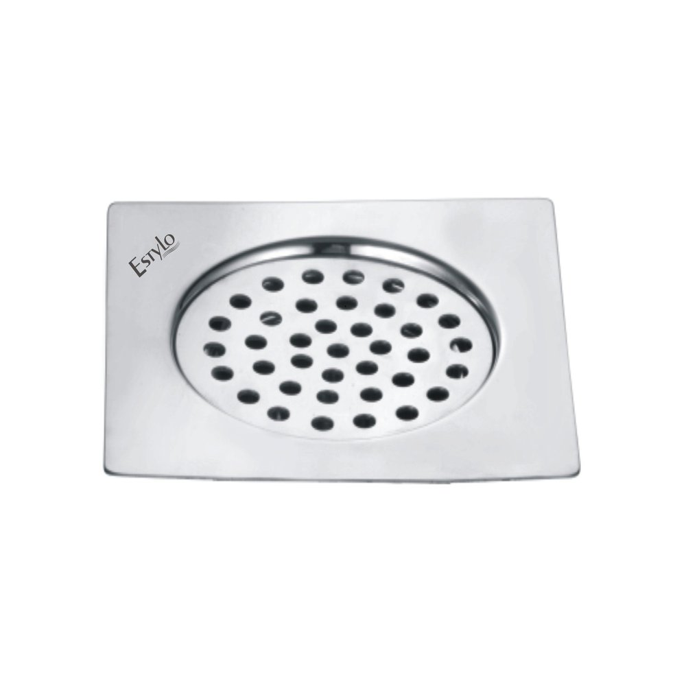 Estylo Stainless Steel drain cover/floor jali square lock jali 5" x 5" plain jali (chrome finished) heavy quality (Pack of 5)(5197P)