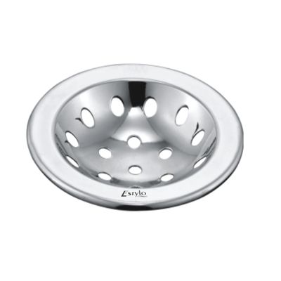 Estylo Stainless Steel drain cover/floor jali bidding round 4" plain jali (chrome finished) heavy quality (Pack of 5)