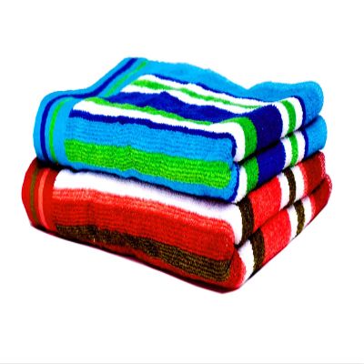 Space Fly Light Weight, Striped Fine Soft & Cotton Hand Towels for Kitchen and Wash Basin (12X18 Inch_ Multicolour) (Set of 2)