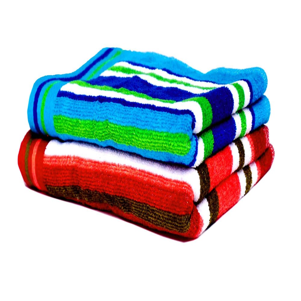 Space Fly Light Weight, Striped Fine Soft & Cotton Hand Towels for Kitchen and Wash Basin (12X18 Inch_ Multicolour) (Set of 2)