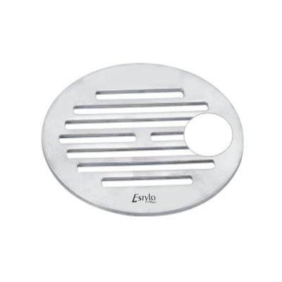 Estylo Stainless Steel Drain Cover/Floor Jali Round Vertical 5" Cut Jali (Chrome finished) Heavy Quality (Pack of 4)