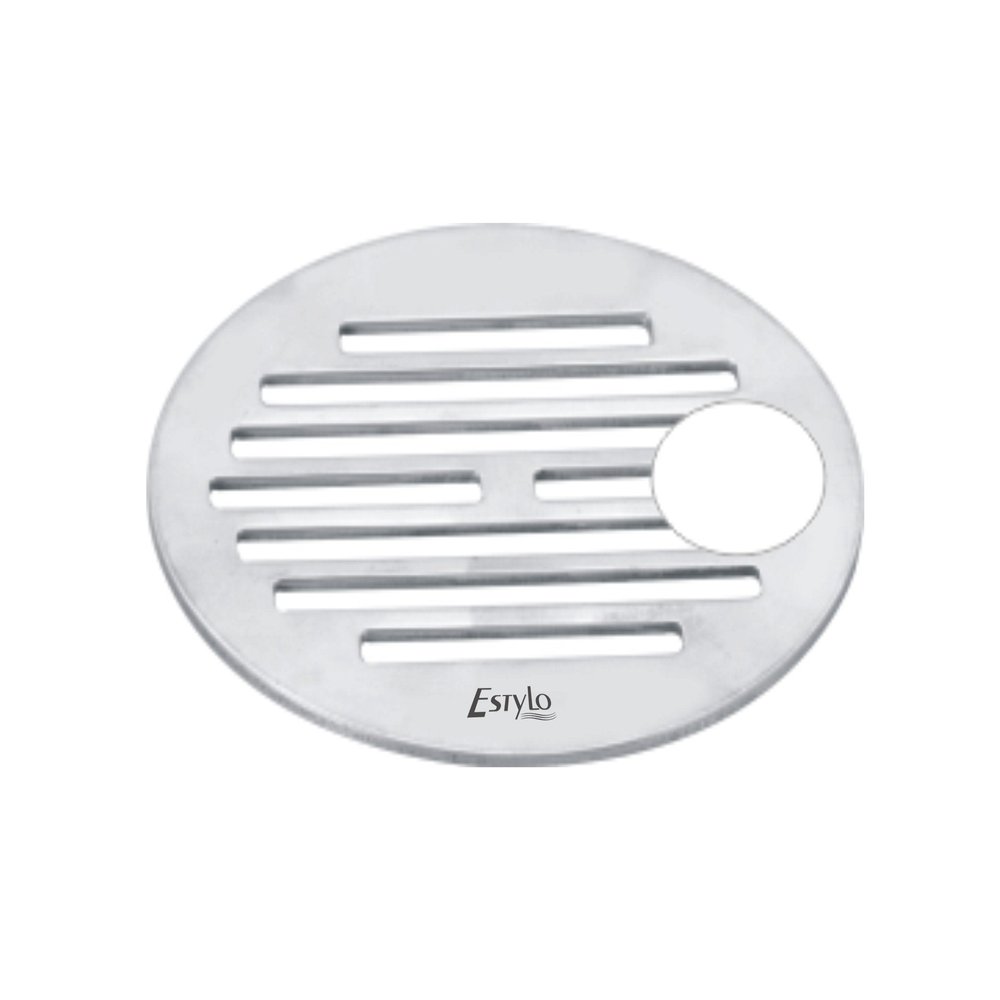 Estylo Stainless Steel Drain Cover/Floor Jali Round Vertical 5" Cut Jali (Chrome finished) Heavy Quality (Pack of 4)