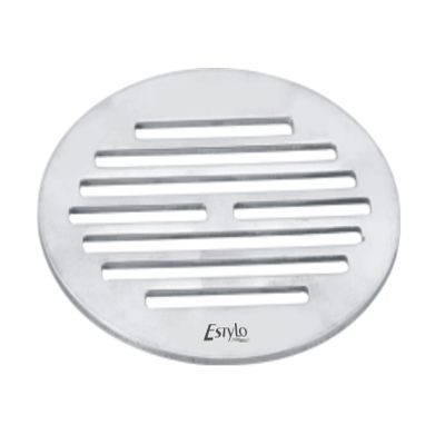 Estylo Stainless Steel Drain Cover/Round Vertical 5" Plain Jali (Chrome finished) Heavy Quality (Pack of 4)