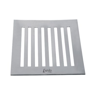 Estylo Stainless Steel Drain Cover/Floor Jali Square Vertical 5" X 5" Plain Jali (Chrome finished) Heavy Quality (Pack of 4)