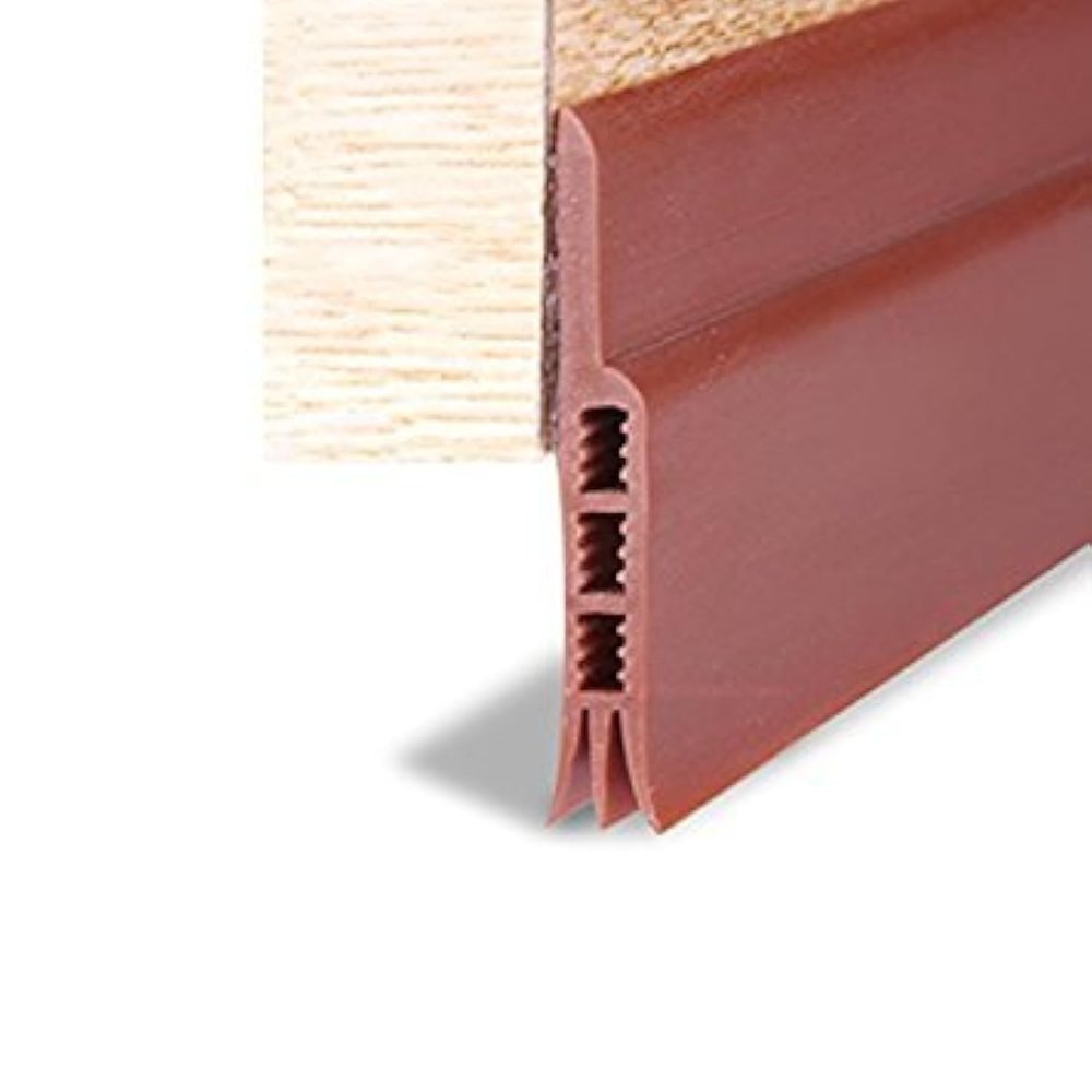 Stick&Seal Silicone Sweep Weather Stripping Door Draft Stopper (28 mm Wide X 1 m, Brown)