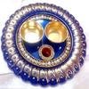 DMS RETAIL Designer and Ethnic Acrylic Pooja thali with 2 Kumkum/chawal Holder/Engagement Plate/Diwali Decorations/Tilak Thali/Kankavati for Pooja/Rakhi Thali view 4