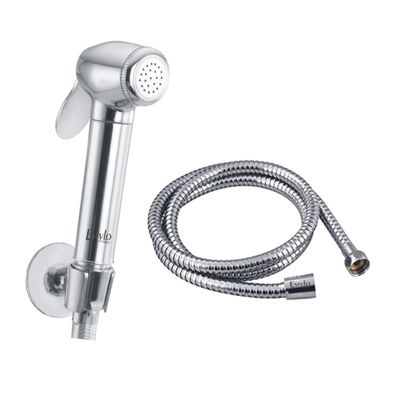 Estylo Brass Health Faucets - Dolpin Brass Model with 1mtr SS Tube & Hook (Chrome Finished) Heavy Quality