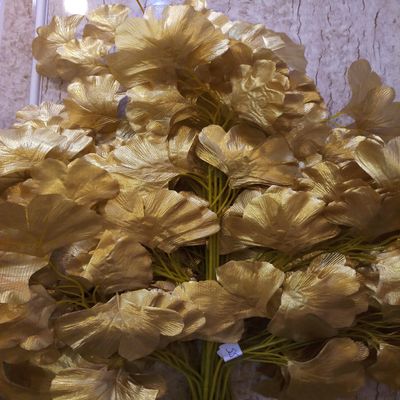 Samriddhi Artificial Leaf Golden Bonsai Wild Office Indoor Artificial Plant with Pot