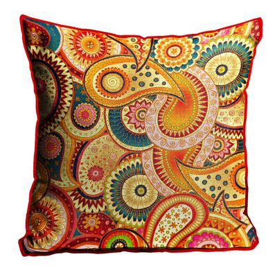 MUKESH HANDICRAFTS Jute Exclusive Decorative Cushion Covers for Living Room, Bed Room, Sofa,Chairs Set of 1 (Multicolour, Size 24 x 24 Inches)