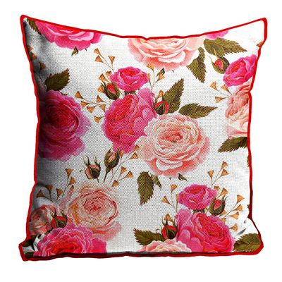 MUKESH HANDICRAFTS Polyester Jute Decorative Throw/Pillow Covers, Cushion Covers for Living Room - 1 pcs, 24 X 24 Inch (Multicolor, Mh24Jcc0165)