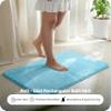 SARAL HOME EASY LIVING Saral Home Microfiber Anti-Skid Rectangular Bath Mat Pack Of 2 (Turquoise, 40X60 Cm) view 3