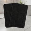 SARAL HOME EASY LIVING Microfiber Solid Rectangle Anti-Skid Bath Mats|Soft & Super Absorbent Mats for Shower|Washable, Non-Slip & Quick-Drying Mats for Kitchen Bathroom|Set of 2 (Black, 40X60 cm) view 1