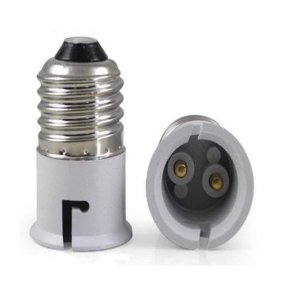 VRCT 2 Pcs E27 to B22 Screw Base Socket Lamp Holder Light Bulb Adapter E27 to B22 White