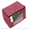 Homestrap Cotton Quilted Large Saree Cover Bag/Wardrobe Organiser with Transparent Window - Maroon - Pack Of 3 view 2