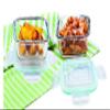 Signoraware Square Lock n Store High Borosilicate Bakeware Safe Glass Set, 520ml/74mm, Set of 2, Clear view 1