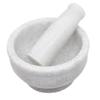 Gr8 INDIA White Marble Chakla - 9" Diameter - Ring Base Rolling Pin Board, Roti Maker and a Spice Masher 5 Inches, Mortar and Pestle Set - From Banks of Holy River Narmada view 3