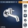 KAMAL Full Brass Long Body Bib Cock - FLT | Heavy Duty Brass Wall Mount Tap | Mirror Chrome Finish | Rust & Corrosion Resistant | Smooth Water Flow | Bathroom & Kitchen Faucet | Silver (Pack of 1) view 2