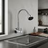 Kamal Dixy Wall-Mounted Brass Sink Spray  360 Flexible Spout with Shower & Foam Flow | Chrome Finish view 1