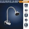 Kamal Dixy Wall-Mounted Brass Sink Spray  360 Flexible Spout with Shower & Foam Flow | Chrome Finish view 2