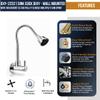 Kamal Dixy Wall-Mounted Brass Sink Spray  360 Flexible Spout with Shower & Foam Flow | Chrome Finish view 3