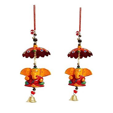 Great Art Plastic Decorative Door Hanging With Bell (48 x 15 x 15 cm, Multicolour)