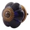 Indian-Shelf 4 Pieces Artistic Blue Knobs for Wardrobe Glass Melon Flower Dresser Drawer Knob view 1
