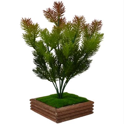 fancymart Artificial Bonsai Pine Bush with Wooden Pot
